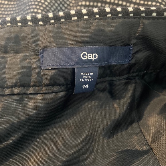 Gap Wool Blend Miniskirt Black and White Woven Tweed Size 14 NWOT - Picture 5 of 9
